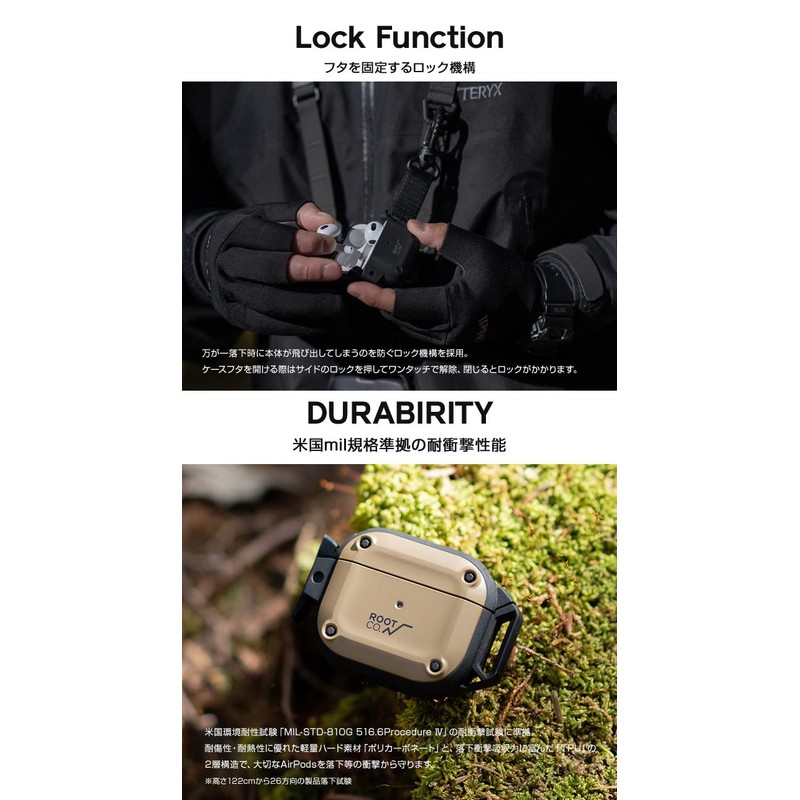 [ROOT CO.] GRAVITY Shock Resist Case Pro. (Compatible with AirPods