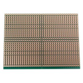 SB5 Snappable PCB BreadBoard with 5-Hole Strips, Scored PCB, Snaps Into 4 Small Boards, 2-Layer, Plated Holes, Power Rails, 2.8 x 3.8in (73.7 x 96.5mm)
