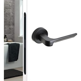 Decoranddecor Mirage Matt Black Internal Door Handles Lever On Rose