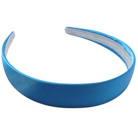 Topkids Accessories Satin Alice Headband Head Band Hairband Hair Band Women Adult Girls Kids School 60s 70s 80s Plain Aliceband 2.5cm 1" Thick Wide Hard (1 Alice Band, Light Blue)