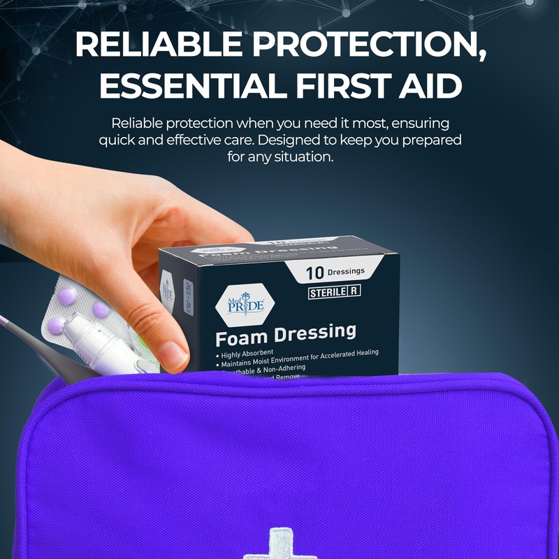 MED PRIDE Foam Dressings for Wounds 4x4in Sterile Non-Adhesive Pads