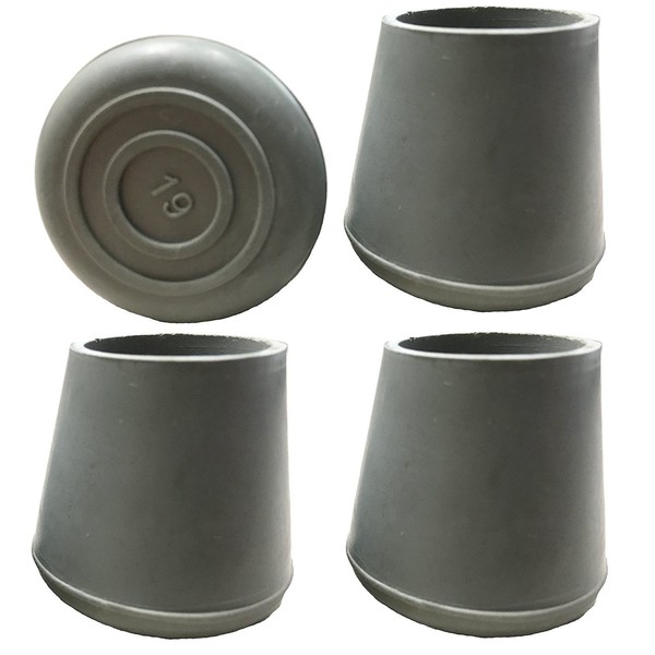 Replacement Walker/Commode Tips, 7/8 inch / 2.2 cm Diameter (Gray, Set of 4)