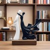 Dwysswyd Black and White Dancing Couple Sculpture - 9 Inch