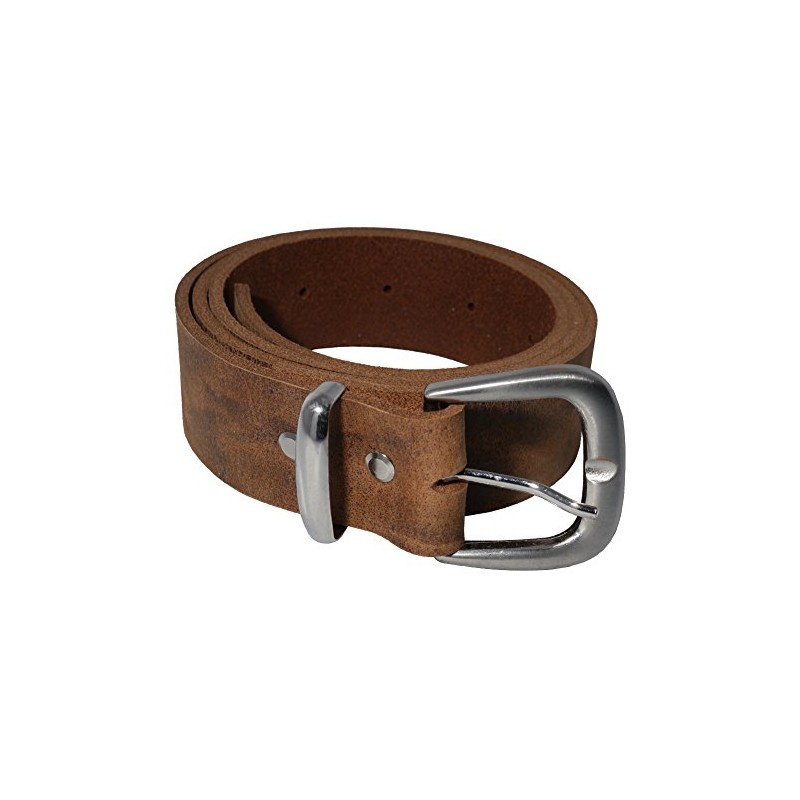 Wolfszeit ALFRIGG Brown Buffalo Leather Belt with Shiny Buckle, brown