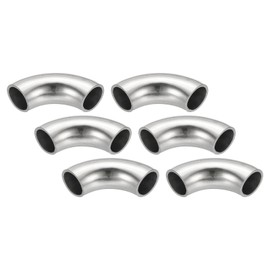 PATIKIL 6pcs 90 Degree Mandrel Bend Elbow, 16mm OD Steel Exhaust Elbow Exhaust Piping Connector 304 Stainless Steel for Exhaust Pipe Stair Handrail HVAC