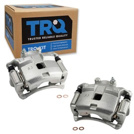 TRQ Front Brake Caliper Set Zinc Coated Brackets Hardware Compatible with 2000-2006 Nissan Sentra
