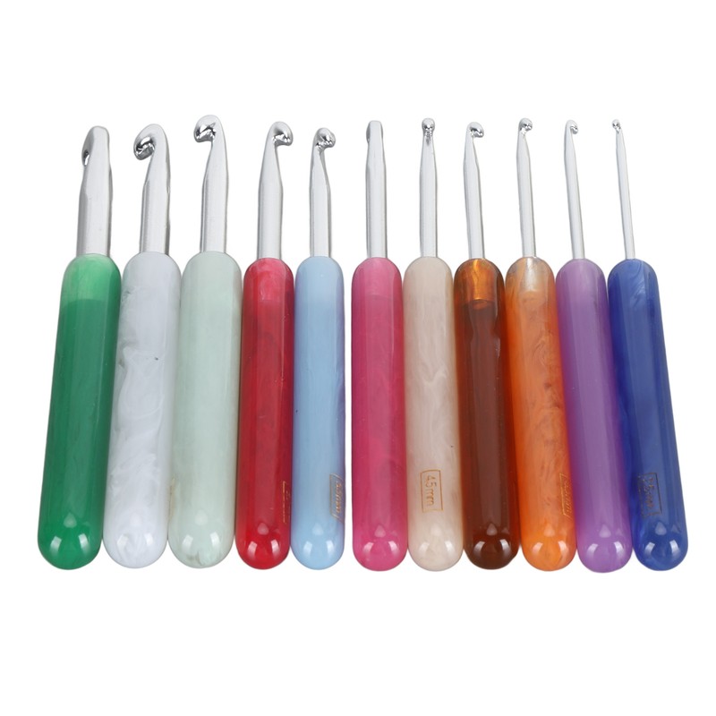11PCS Set Knitting Crochet Hook Ergonomic Aluminum Crochet Hooks Set