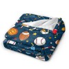 Baseball Football Basketball Sport Theme Throw Blanket 50x40 Inch Soft