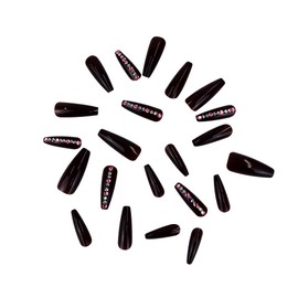 Laflare NEX 3D NAIL, Handcrafted LONG, XLONG Length Acrylic Fake Press On Nails with Nail Glue, Manicure Stick, Mini File (Long, Coffin, Modern Rose)