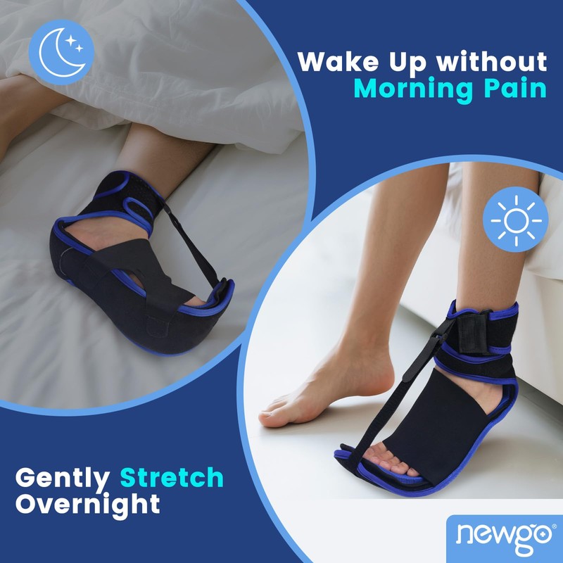 NEWGO Plantar Fasciitis Night Splint with Cold Therapy Ice Pack,