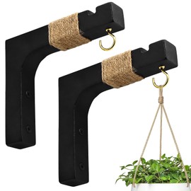 2 Pack Plant Hanger Hooks for Indoor Hanging Plants, Hanging Planters for Indoor Plants Farmhouse Wooden Hanging Basket Wall Hooks for Outdoor Flower Pots Lanterns Wind Chime Lights Garden Decoration