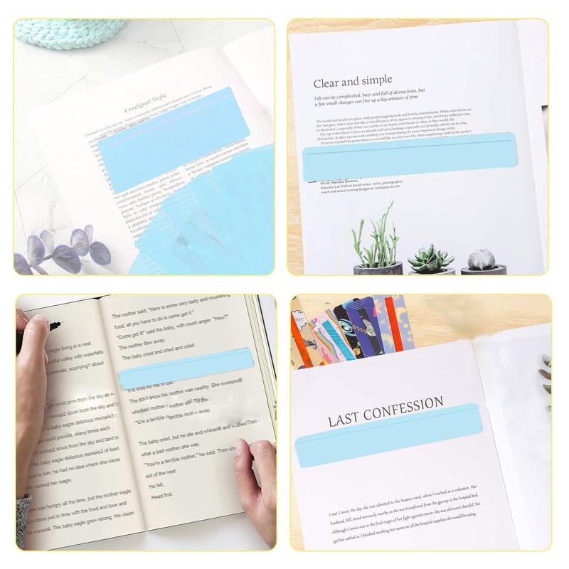 SANTUO Coloured Overlays for Dyslexia 8 Pack - Blue Overlay