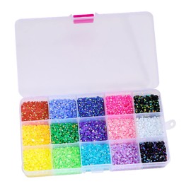 Mikinona 15grid Color Rhinestone Kit for Nail Art Flat Back Diy Gems for Crafts Durable Nail Decorations for Parties Special Occasions