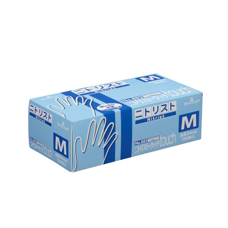 SHOWA GLOVE No. 882 Nitrist Touch Gloves, Powder-Free, 100 Pieces,