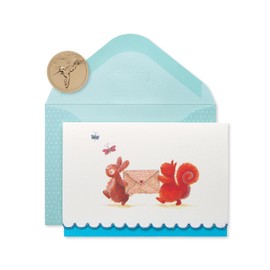 Papyrus Blank Cards with Envelopes for Thank You, Birthday, Thinking of You and All Occasions, Bunny & Squirrel (14-Count)
