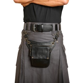 Damn Near Kilt 'Em Premium Brown Leather Sporran Kilt Accessory