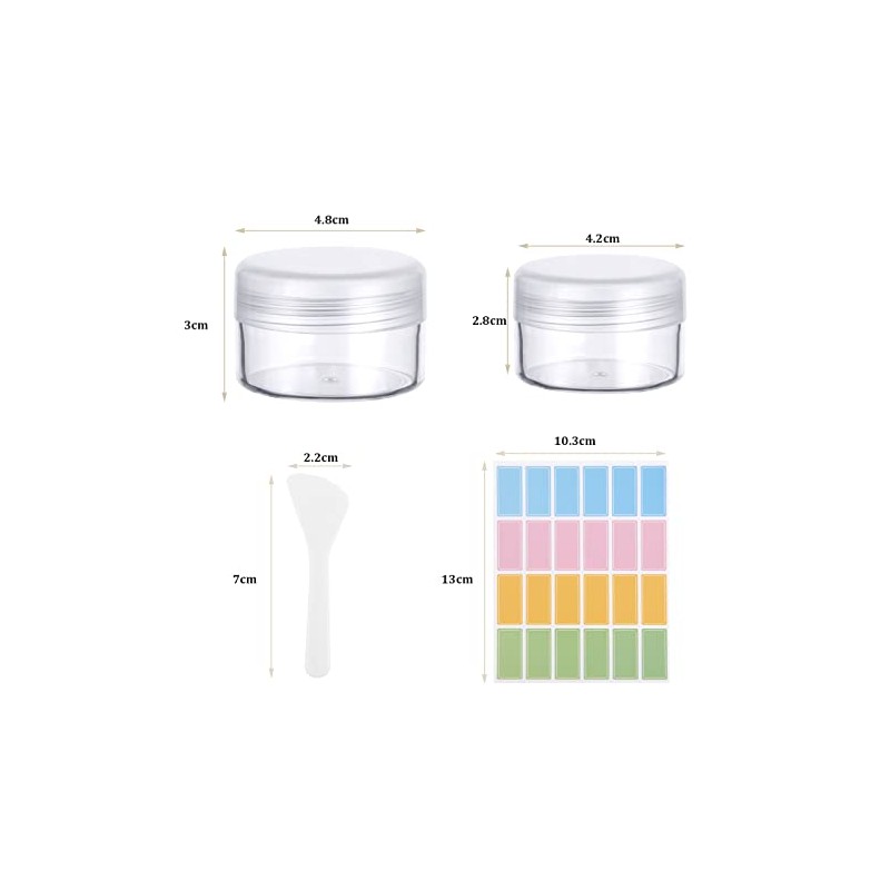 Plastic Cosmetic Jar*24, Transparent & Visible Sample Container Jar, Transparent