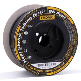TKDMR 65 Ft 5/16" Heat Shrink Tubing - 3:1 Ratio Marine Grade Heat Shrink,Wire Cable Adhesive Lined Tube Insulation Seal Against Moisture Corrosion and Air Leakage.Black