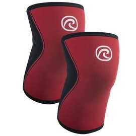 Rehband Knee Support for Weight Training, Knee Support for Cross Fit and Heavy Training, Knee Sleeve Made of 5 mm Neoprene, Available in Many Colours and Sizes, Unisex, Colour: Red, 1 Pair, Size: S