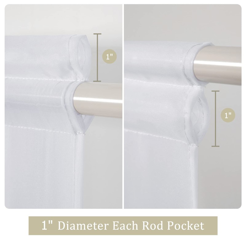 MIULEE Sidelight Sheer French Door Curtains 25 x 40 Inches