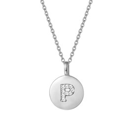 AGVANA Silver Necklace with Letter 925 Initials Necklace Alphabet A to Z Pendant Name Chain for Women with Beautiful Jewellery Box, Gold-Plated Silver