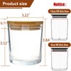 CONNOO 12Pack 10 OZ Clear Glass Candle Jars with Bamboo