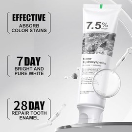2pcs 7.5% Hydroxyapatite Toothpaste for Advanced Enamel Protection, Gentle and Effective Formula, Fresh Breath, Deep Cleaning Care Toothpaste