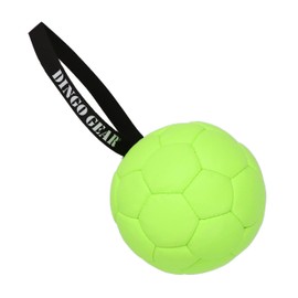 Dingo Gear Set Ball Inflatable with Pump Ball with Loop Made of Eco Leather Diameter of 18 cm Dog Toy Training Ball Dog Training Fun for Dogs Green Neon Z30034