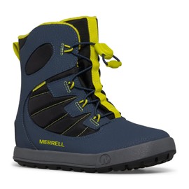 Merrell Snow Bank 4.0 Waterproof (Little Big Kid) Boot, Navy/Lime, 5 US Unisex
