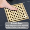 TRJIKAG 6 Inch Square Shower Floor Drain, Stainless Steel Black