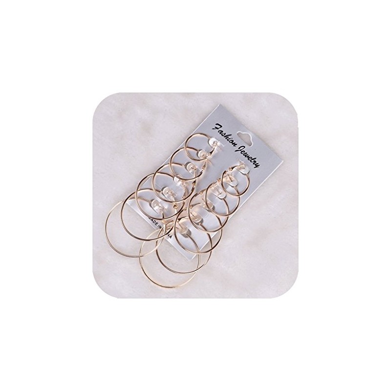 AJ DEFIRO 6 Pair Hoop Earring Set Stainless stud Earring