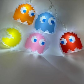 Paladone Pac - Cadena de luces LED, retro, decoración de sala de juegos y iluminación