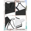 ZAFUL Womens High Waisted Bikini Sets Drawstring Tummy Control Swimsuits