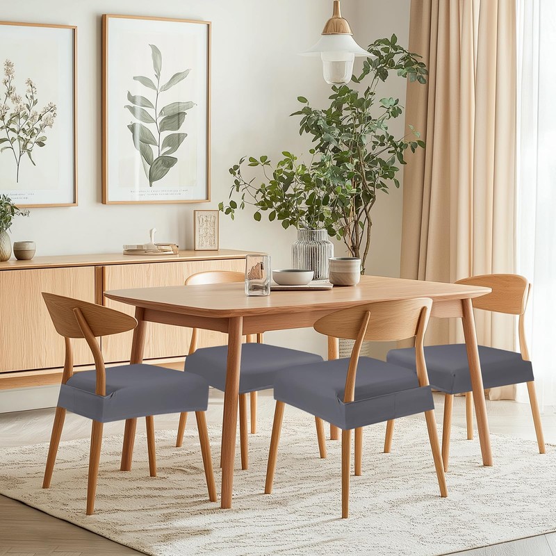 SearchI Stretch Dining Chair Seat Covers Set of 6, Soft