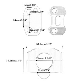 Universal Motorcycle 7/8" 1 1/8" 22MM 28MM CNC Aluminum Handlebar Handle Risers Adjustable Fat Bar Adapter Mount Clamps Universal For EXC KLX KXF YZF CRF XR SX SXF XCW WR YZ Dirt Pit Bike (Orange)