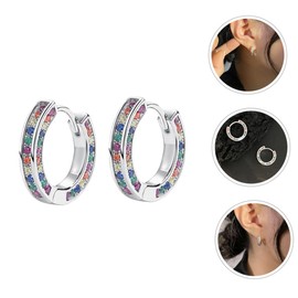 SAFIGLE 1 Pair Small Earrings Minimalist Earrings Tiny Earrings for Women Rhinestone Earrings Jewelry Earrings for Women Fashion Jewelry Earrings Hoops Hoop Earrings for Women