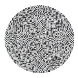 Super Area Rugs Tri-Color Cotton Farmhouse Braided Rug - Buffalo Check Black,White,Gray 4' Round Circle