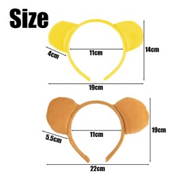 2 Pieces Bear Ear Headbands, Cute Animal Headbands, Masquerade Hair Accessories, Cosplay Hair Accessories