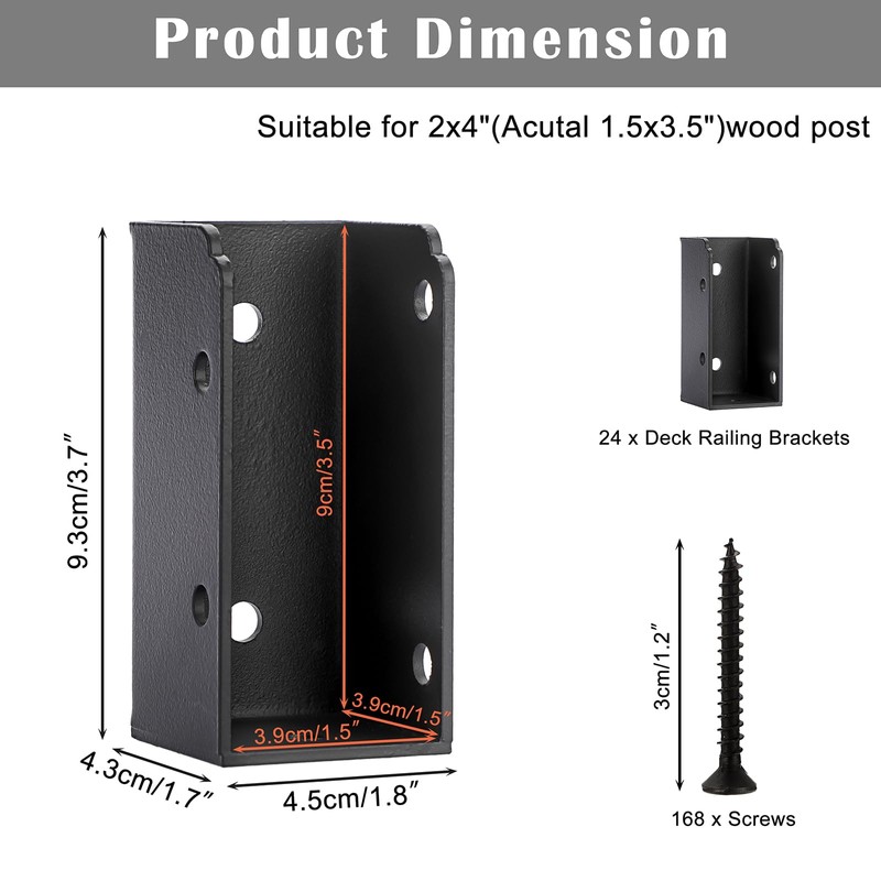 Sumnacon Deck Railing Bracket Connectors 4 pcs Stainless Steel 30°