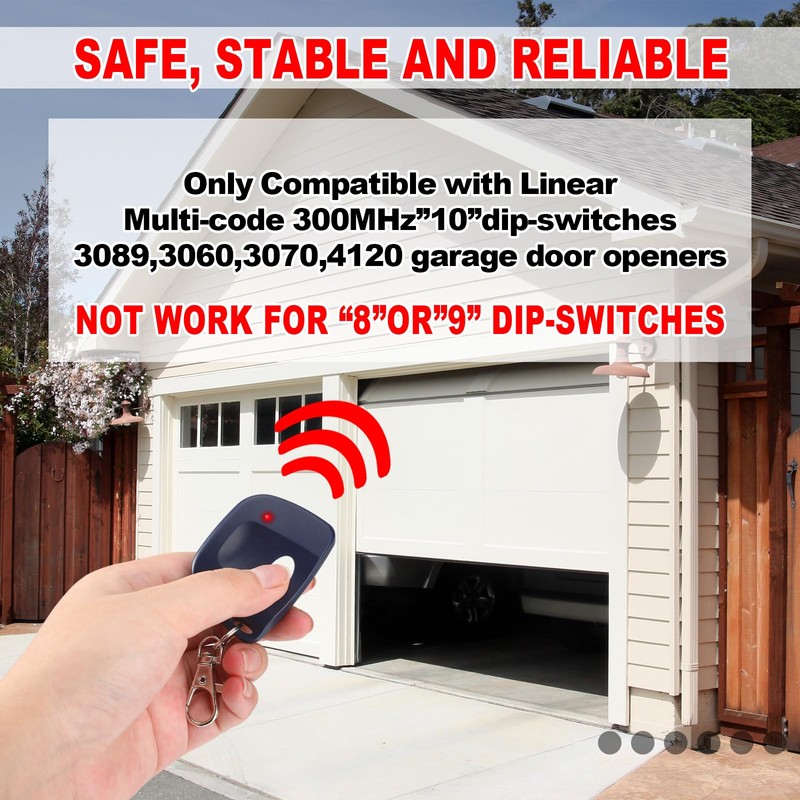 Kingdder 3 Pieces Gate Opener Remote Compatible with Multicode 300mhz