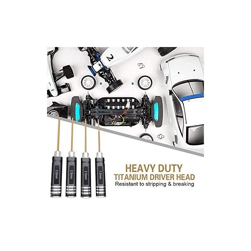 HRB 4pcs 1.5mm 2.0mm 2.5mm 3.0mm Hex Screw Driver Set