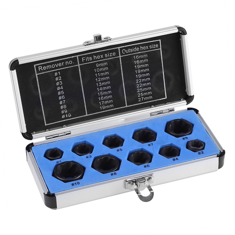 10 Pieces Damaged Bolt Nut Screw Remover Extractor Removal Set