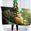 St Patricks Day Flag with Leprechaun and Gold - St