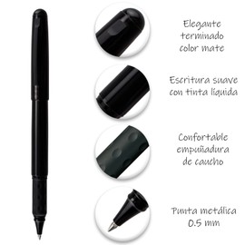 Pentel RX15MA-A Bolígrafo Tinta Gel Negro, Excalibur, color Negro Mate