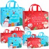 Christmas Gift Bags, 8PC Christmas Tote Bags with Handles, Reusable