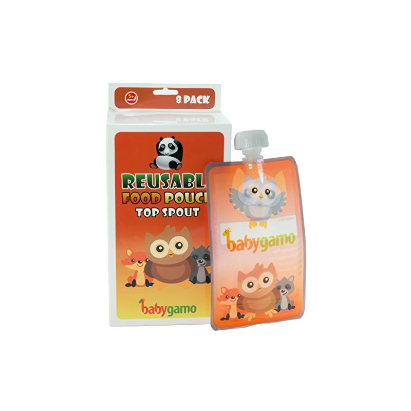 Baby Gamo Reusable Food Pouch 6 Oz (8 Pack)