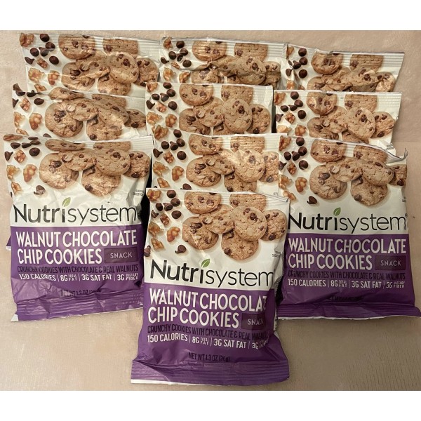Nutrisystem 10 Nutrisystem WALNUT NUT Chocolate Chip Cookies SNACK BB:.