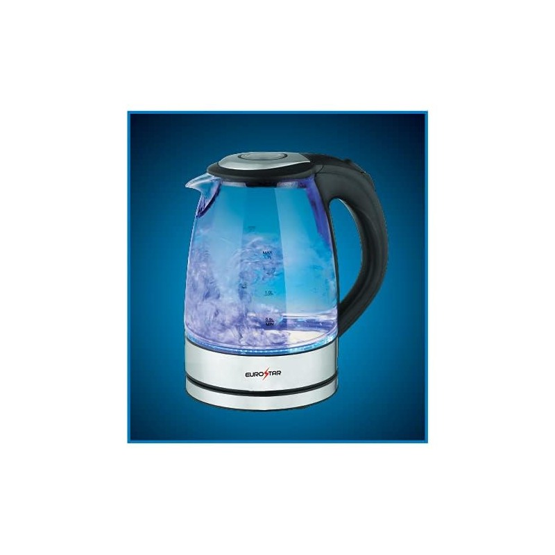 EUROSTAR EKG17BK 1.7L Glass Kettle, Black