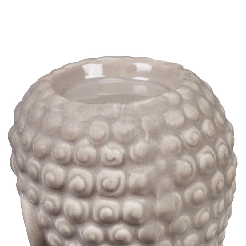 Relaxdays Buddha Tea Light Holder, Ceramic Buddha Head for Tea