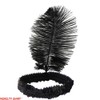 Roaring 20's Black Sequined Showgirl Flapper Headband with Feather